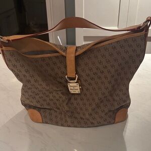Dooney & Bourke Brown Monogrammed Women's Bucket Hobo Bag